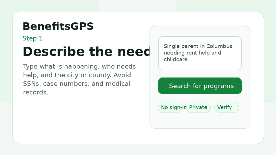 Animated 30-second demo showing how BenefitsGPS works
